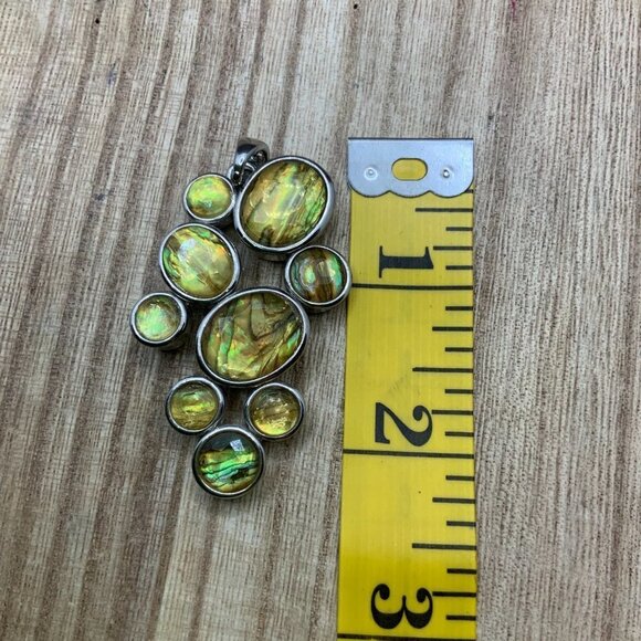 Lia Sophia Yellow Rhinestone Silver Tone Pendant - Picture 4 of 4